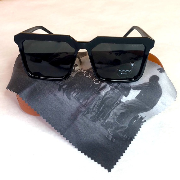 KOMONO Benicio Black Rubber Sunglasses NEW UV 400 - Picture 4 of 10